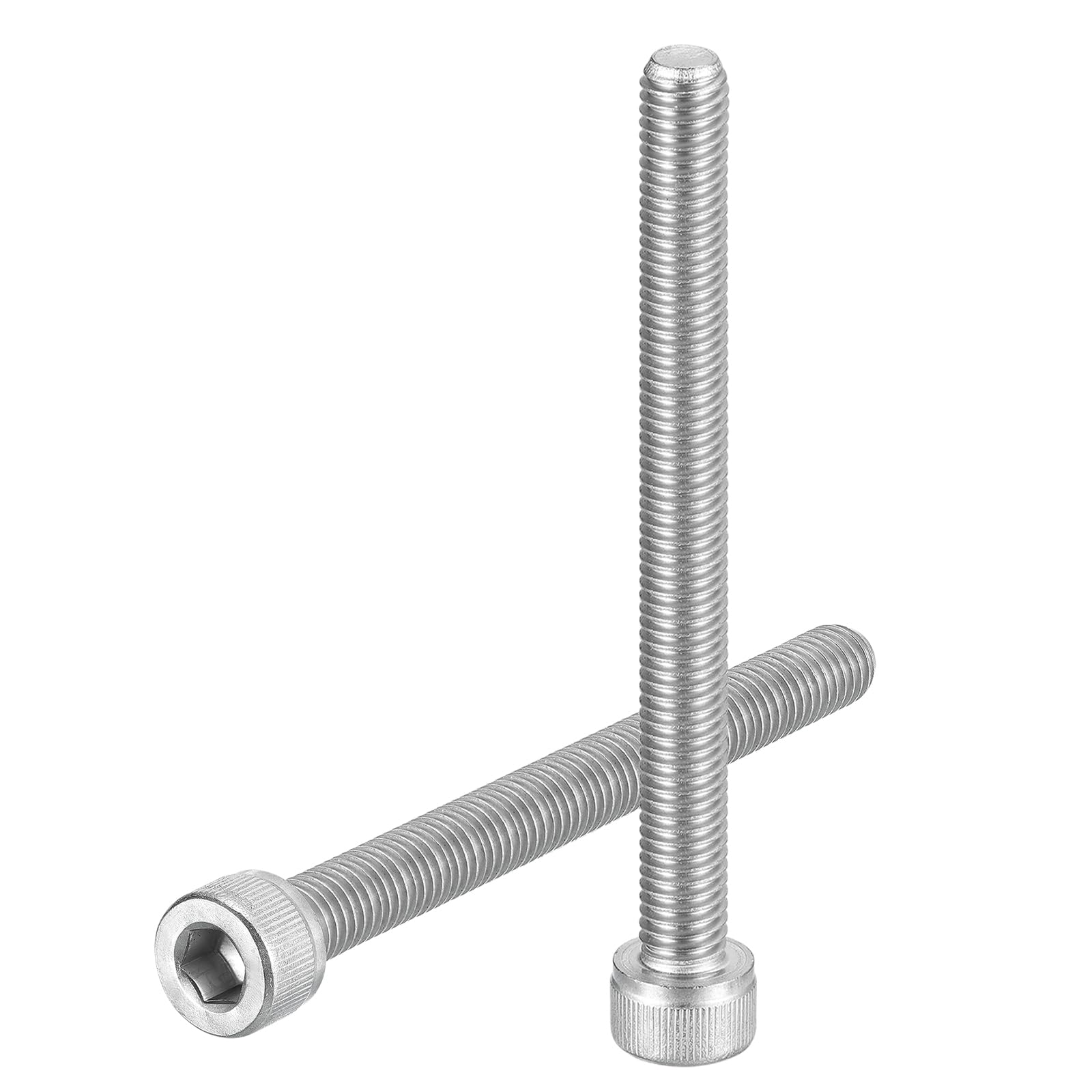 uxcell Hex Socket Bolts (M8-1.25x85), 304 Stainless Steel Hex Socket Drive Screw, Silver Tone, 4 Pcs