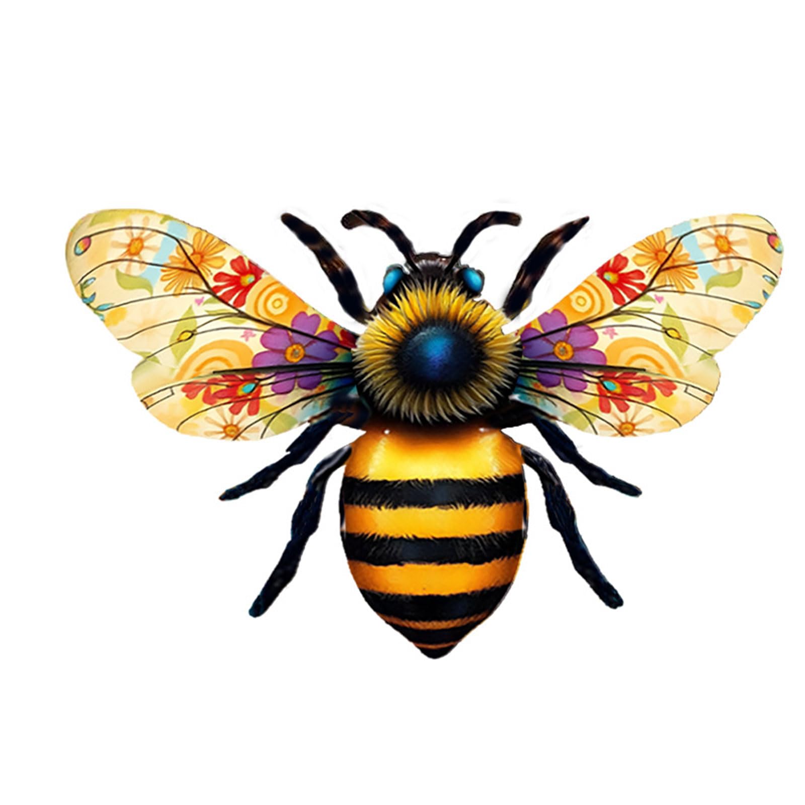 Artistic Wrought Iron Bees Ornament Iron Bees Statue Hanging Decoration for Backyard