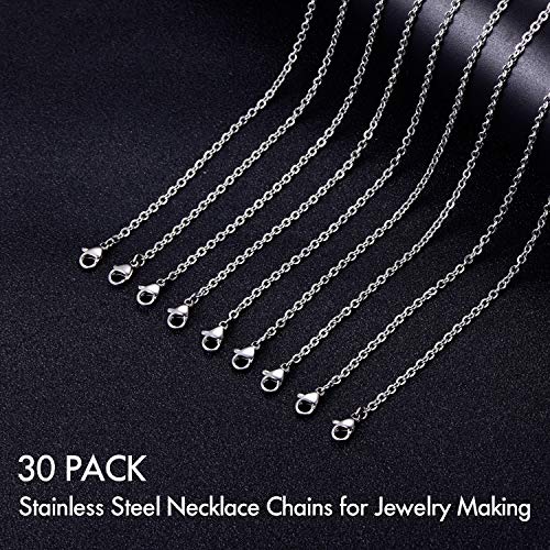 30 Pack 18 Inch Necklace Chain Stainless Steel Link Cable Chain Necklace With Lobster Clasps For Diy Jewelry Making #TOP3