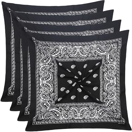Image of Mochabao 100% Cotton 27 inch x 27 inch Large Bandanas for Men & Women, Multi-Purpose Bandana Headbands, Square Head Scarf