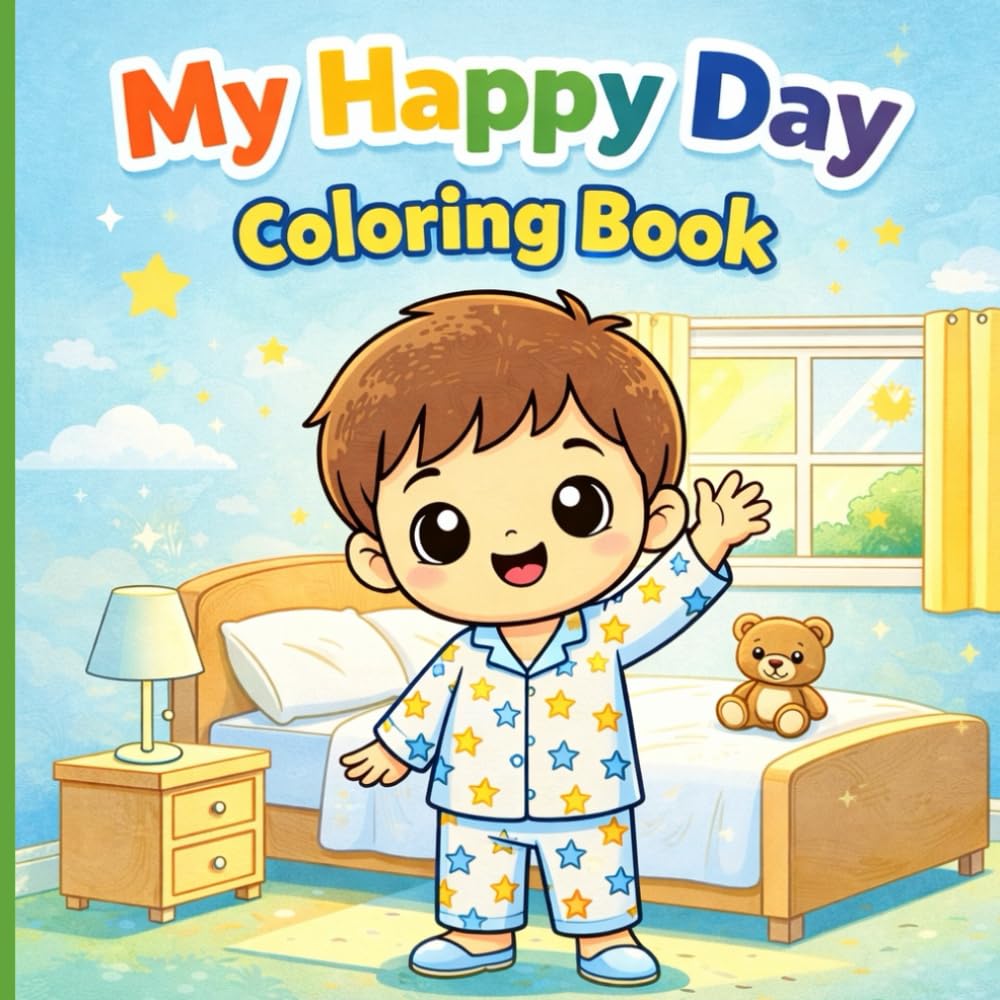 My Happy Day Coloring Book: A Fun and Simple Coloring Book for Kids Ages 3–7