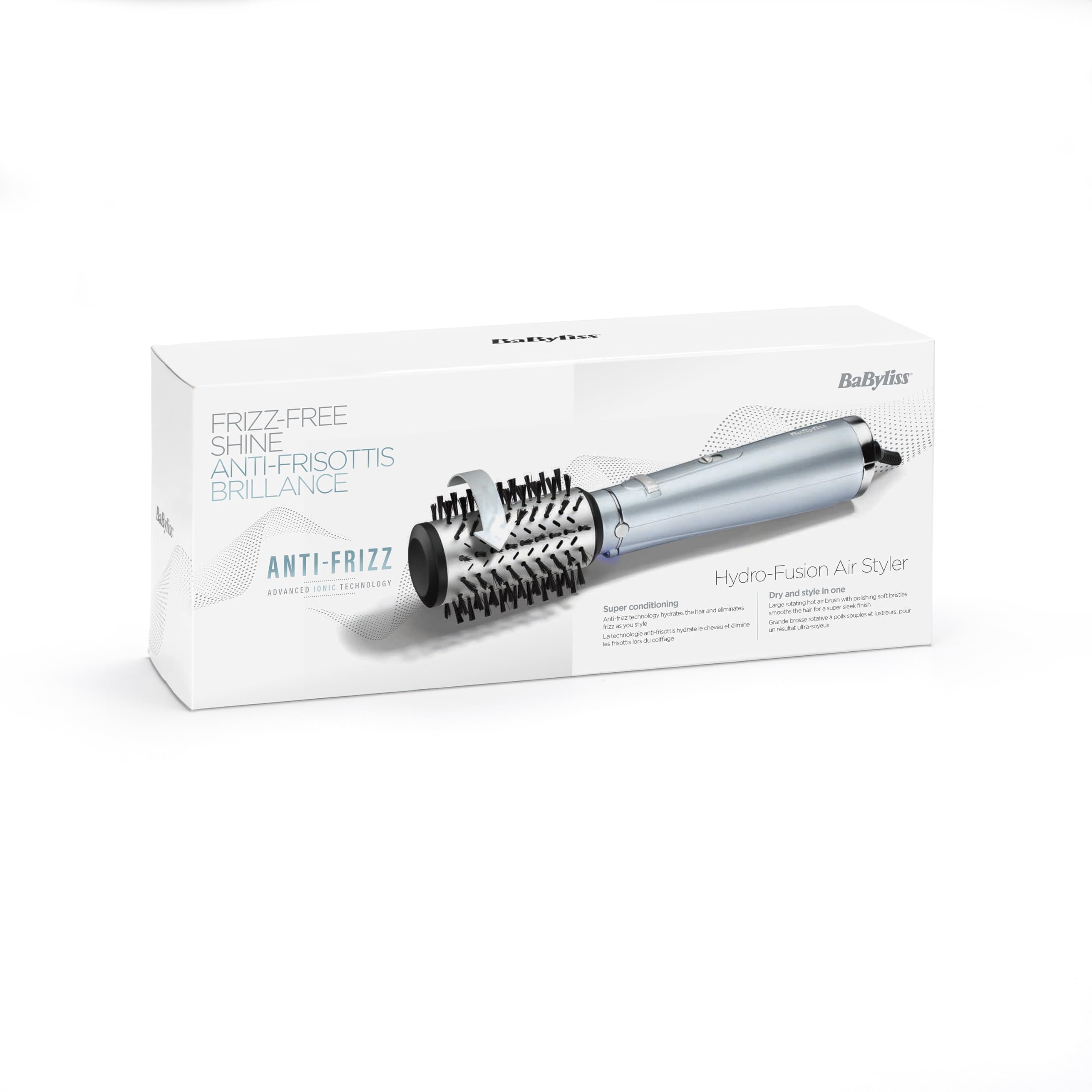 BaByliss - AS773E - Brosse soufflante rotative Hydro-Fusion - Brushing digne d'un coiffeur - fonction ionique pour des cheveux hydratés & protégés - résultat brillant & soyeux, longue tenue