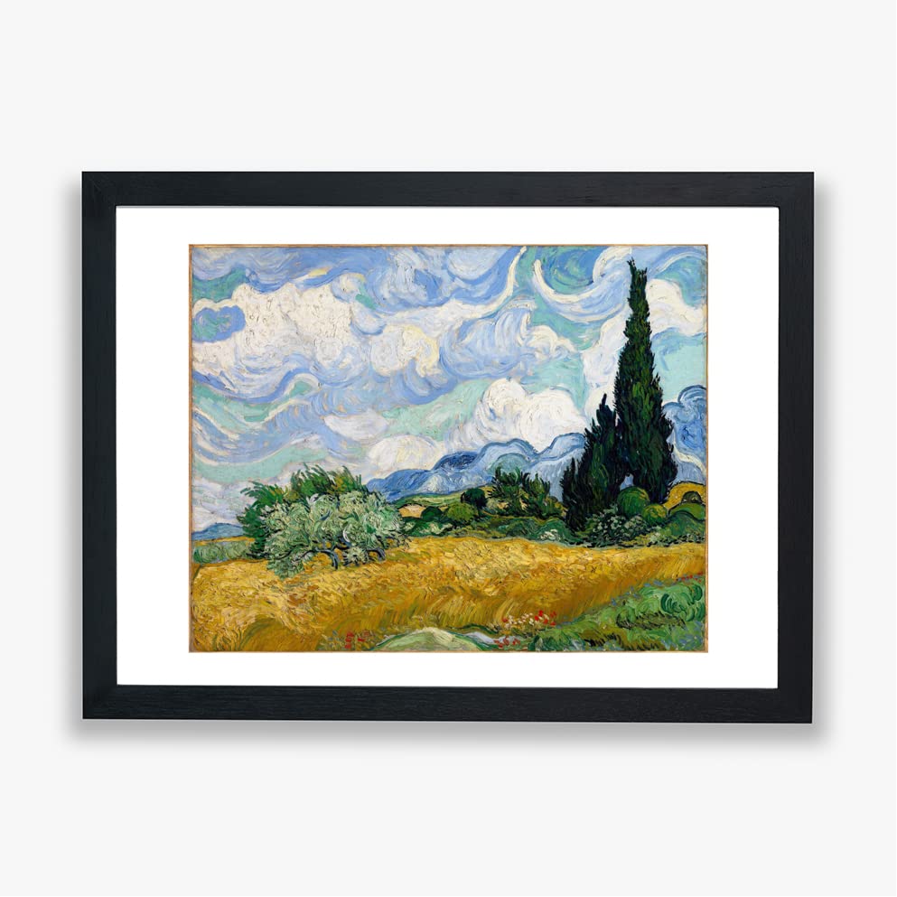 Champ de blé avec cyprès Van Gogh : impression murale grand format pour murs vides