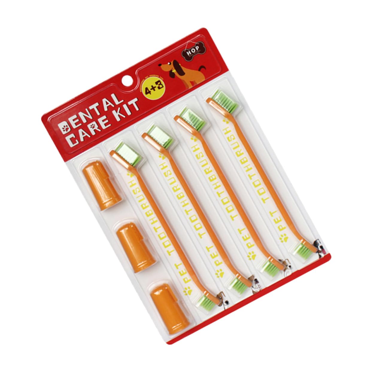 Totority Pet Oral Care Kit Dual Sided Finger Toothbrush Easy to Use for Cats Dogs