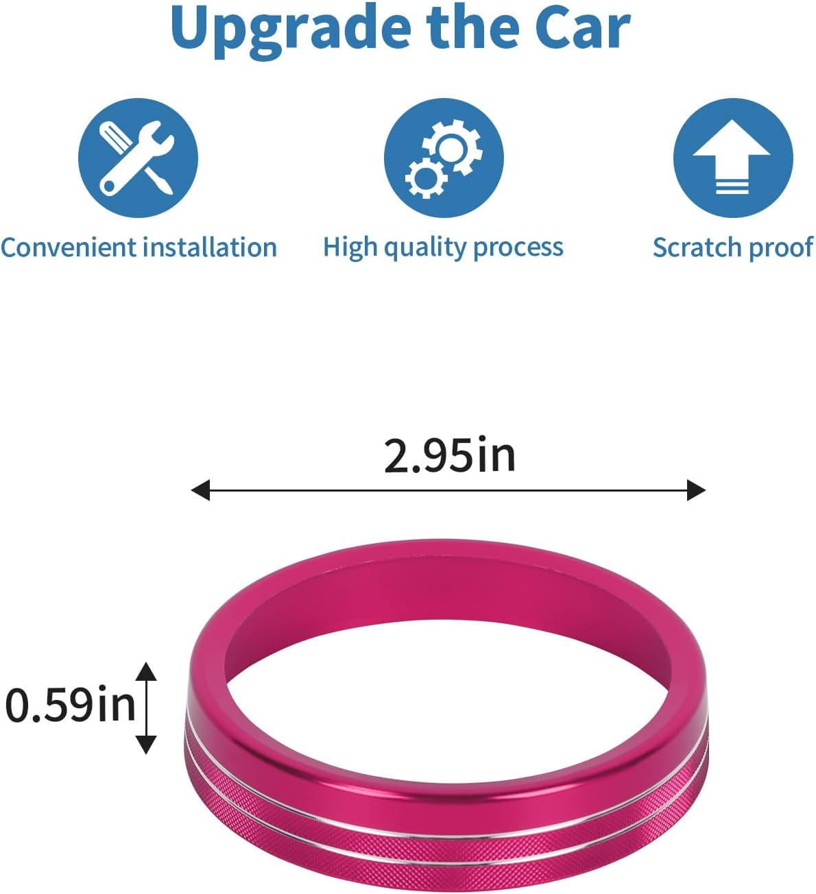 for Bronco 4WD Knob Cover Trim Ring Fit for Ford Bronco 2021-Present Pink Interior Accessories 1pc