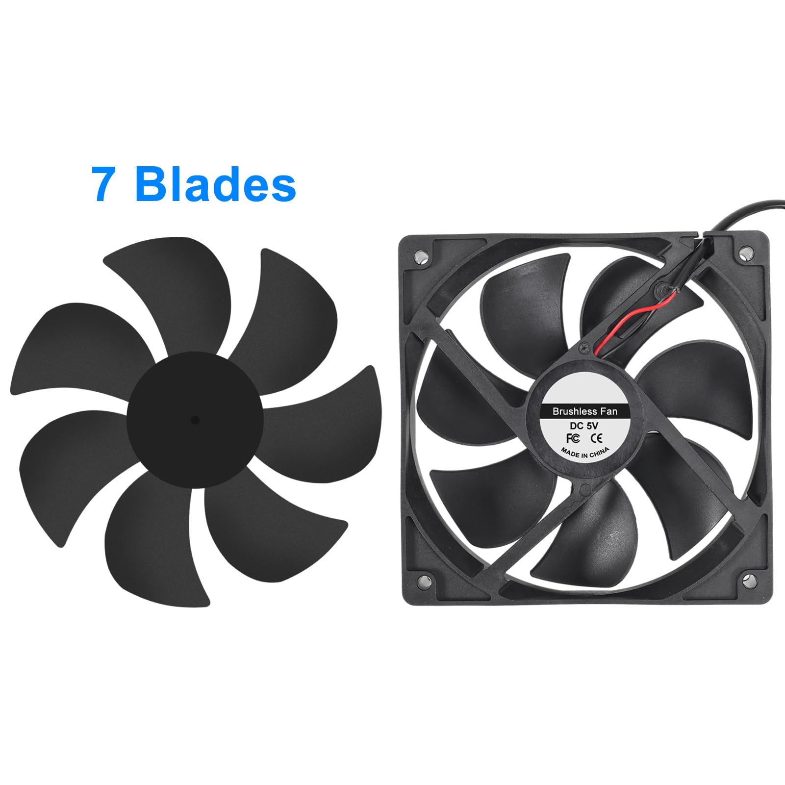 DORHEA 2PCS 12025 Fan 120x120x25mm DC 5V 120mm x 25mm USB Brushless Cooling PC Fan - Image 3