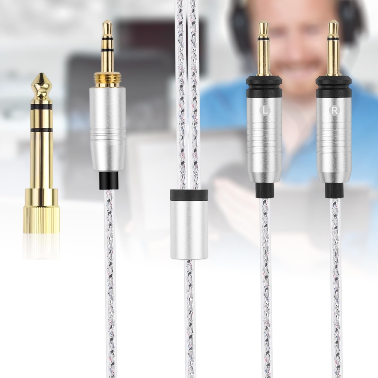 Cavo adattatore per cuffie resistente grovigli con