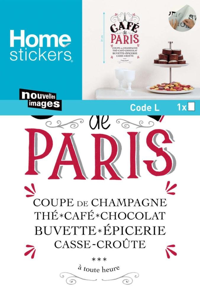 Stickers tansfert Mensajes café de Paris Nouvelles Images DRAEGER PARIS 1886 Stickers tansfert Mensaje Bienvenue Nouvelles Images