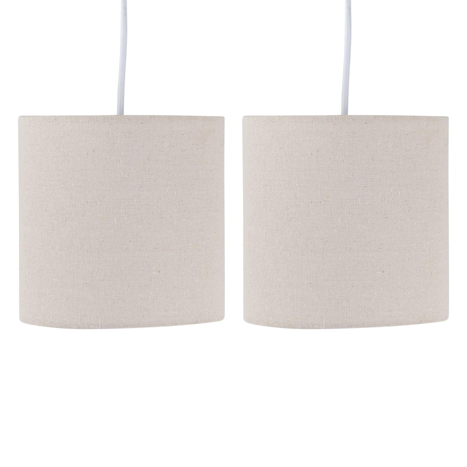 Natural Linen Table Lamp Shades - 15.5cm Diameter - Set of 2