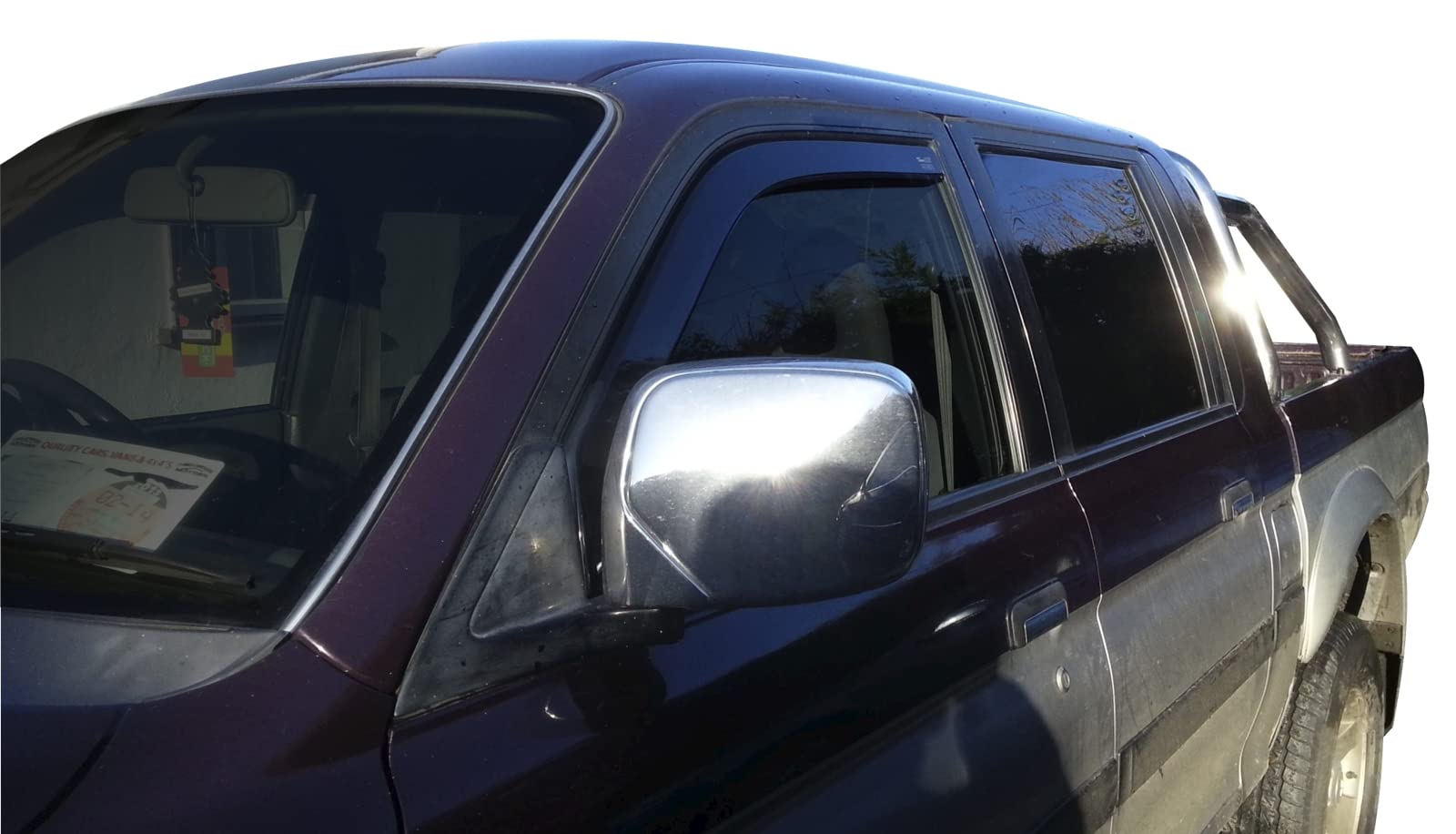 J&J AUTOMOTIVE Deflettori d'Aria per Mitsubishi L-200 4-Porte 1999-2006, Set da 4 Pezzi, Nero Fumé Oscurato Heko
