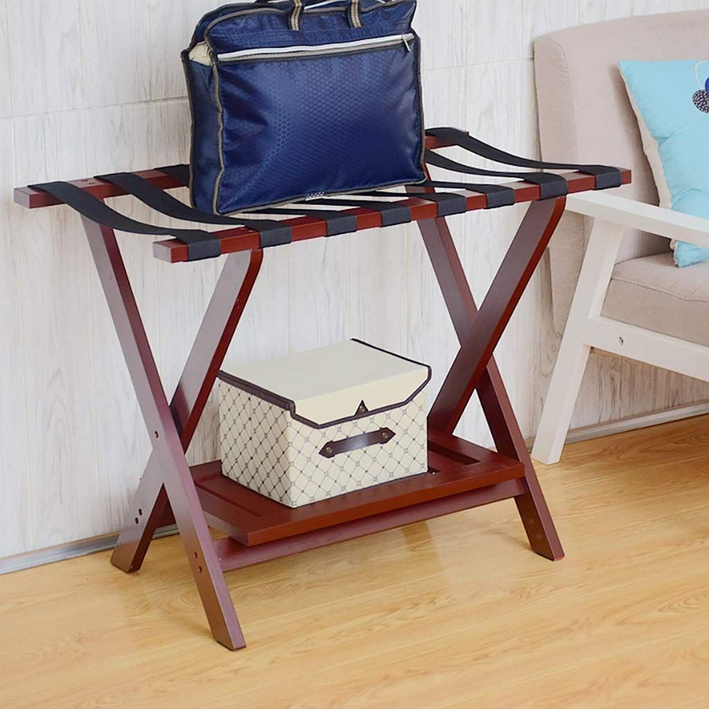 Porte-bagages simple pliable en bois pour valise de chambre et suite