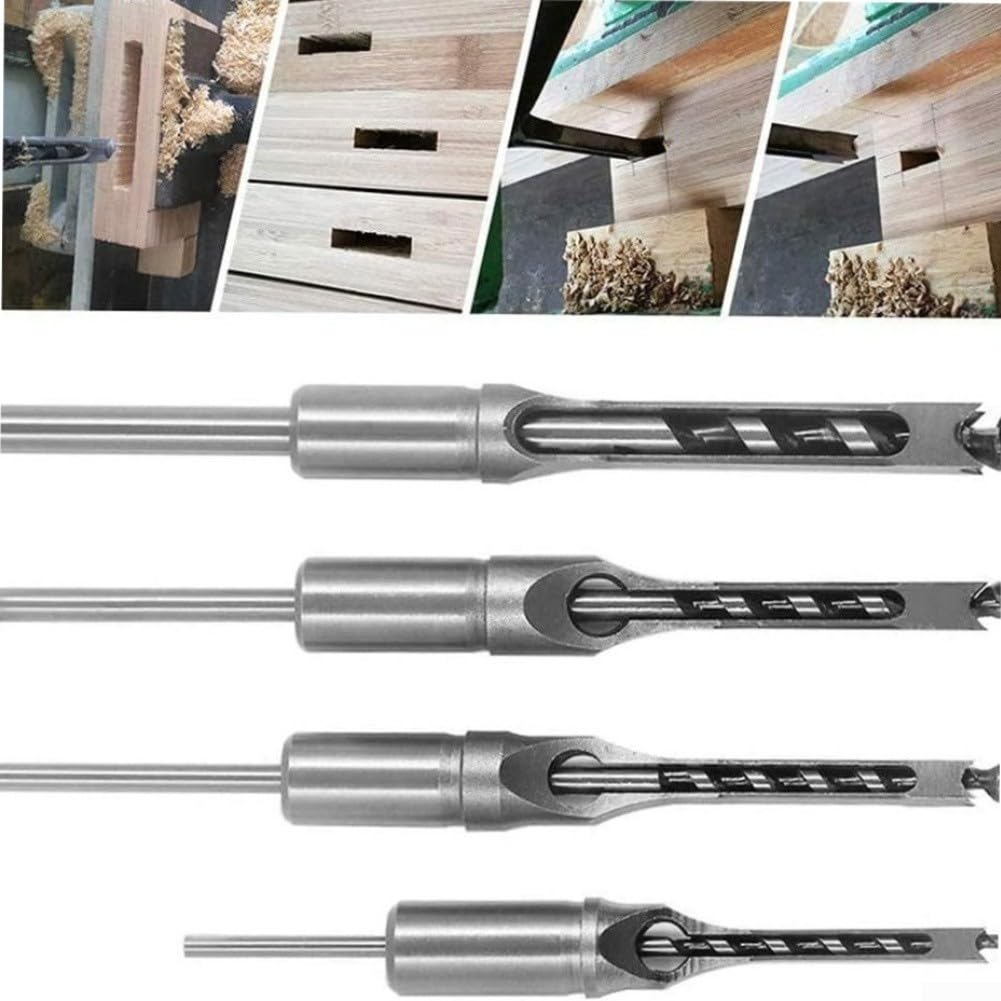 Set 6 per punte Foro Quadrato Mortasatrice Acciaio Set 6 per