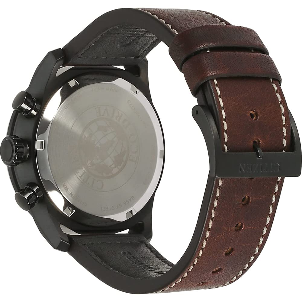 CITIZEN Orologio da polso da uomo Eco-Drive con cinturino in pelle