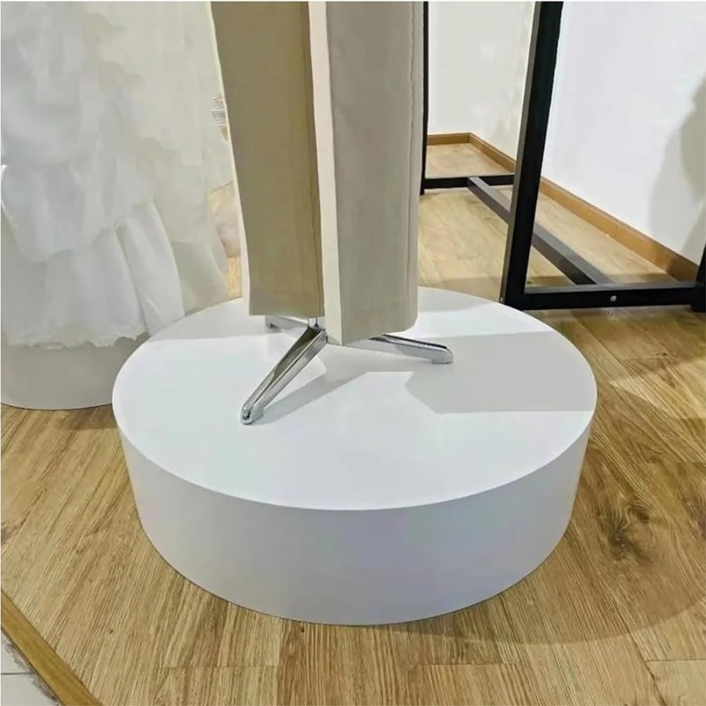 Expositor de maniquí redondo de 50 x 20 cm con base de pedestal negra para tiendas de ropa y novias, escaparate de artículos para eventos de boutique, decoración elegante para tiendas (blanco, 30