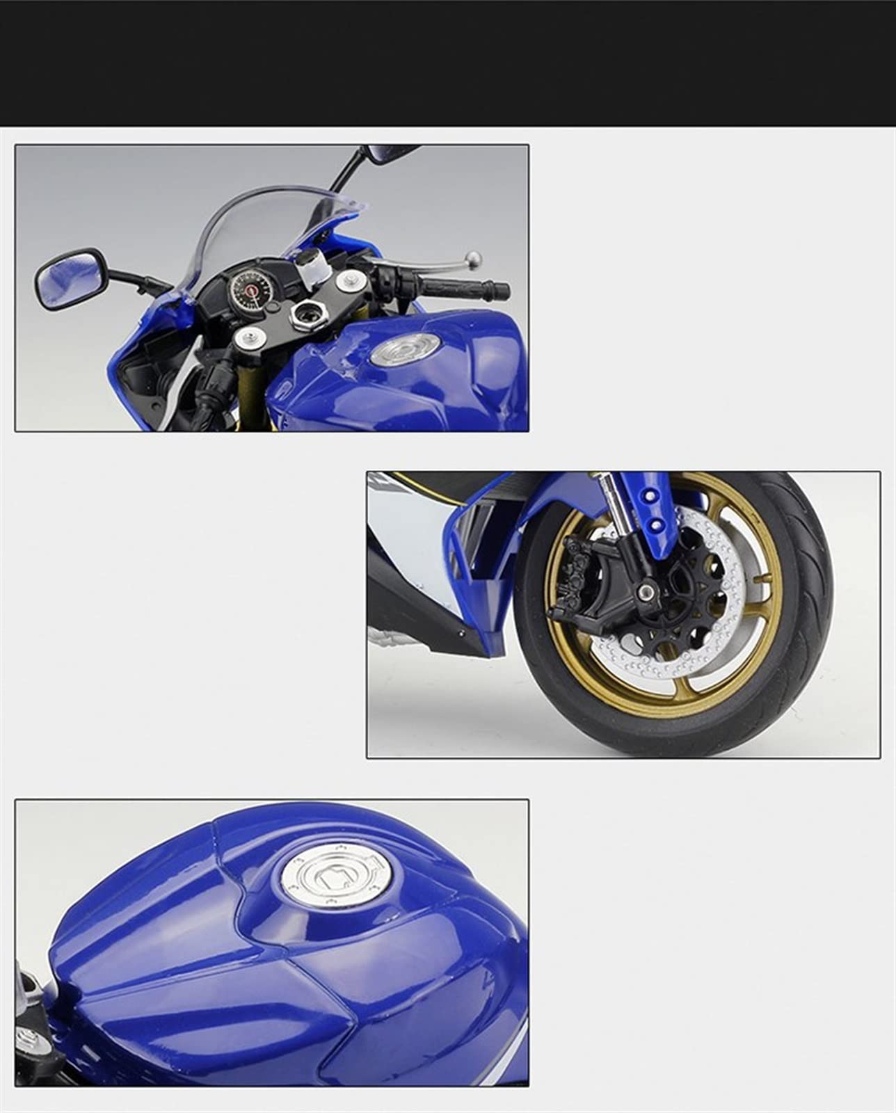 Modello 1:10 Per YAMAHA YZF R1 Collezione Di Regali Compleanno Giocattolo Modello Moto Blu