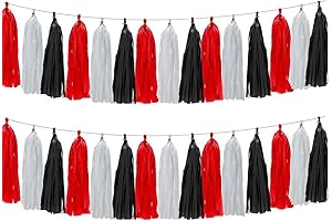 30pc Red Black White Party Decorations