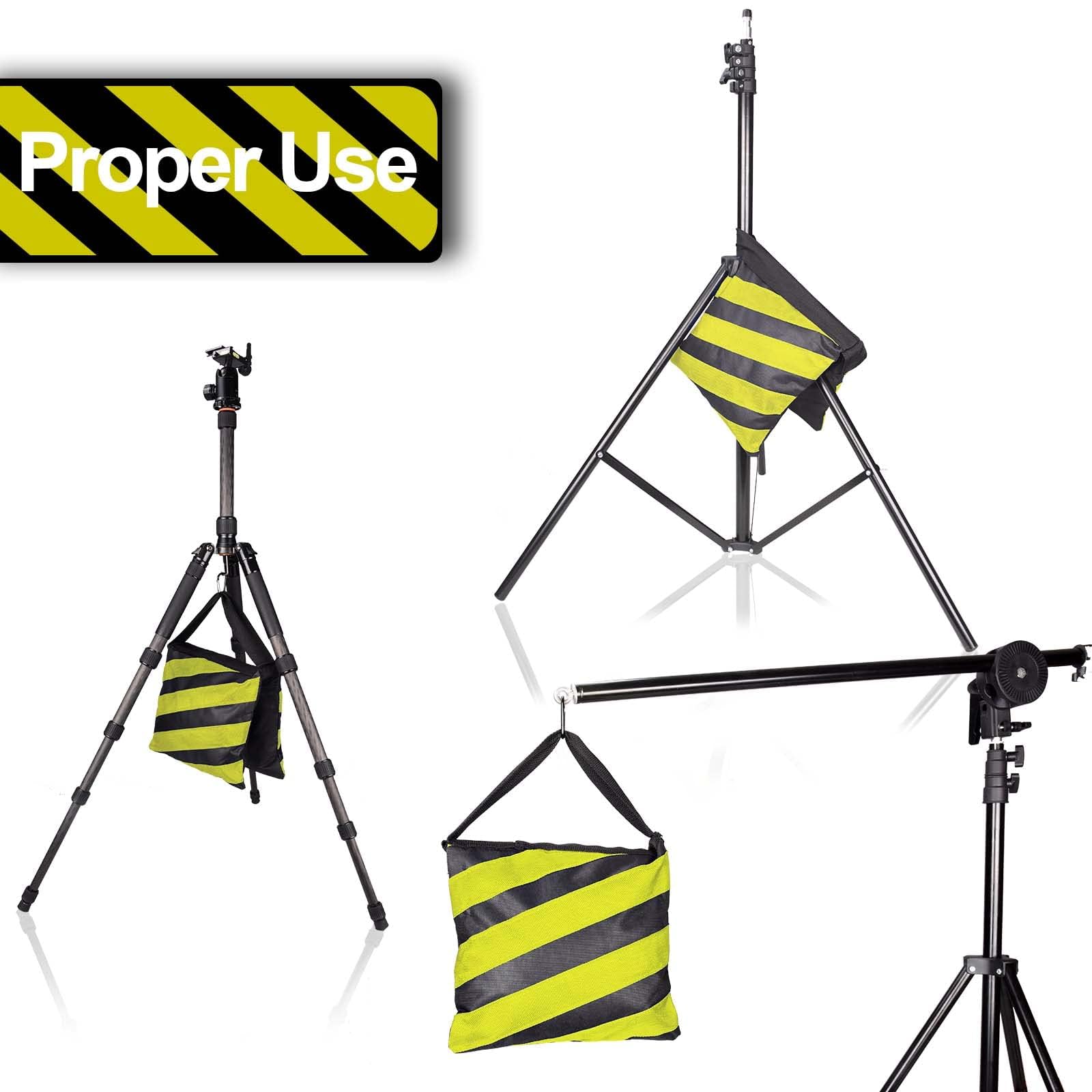 EMART 6 Pcs Borsa di Sabbia Resistente per Studio Fotografico e Video, Treppiedi, Giardino - Giallo e Nero