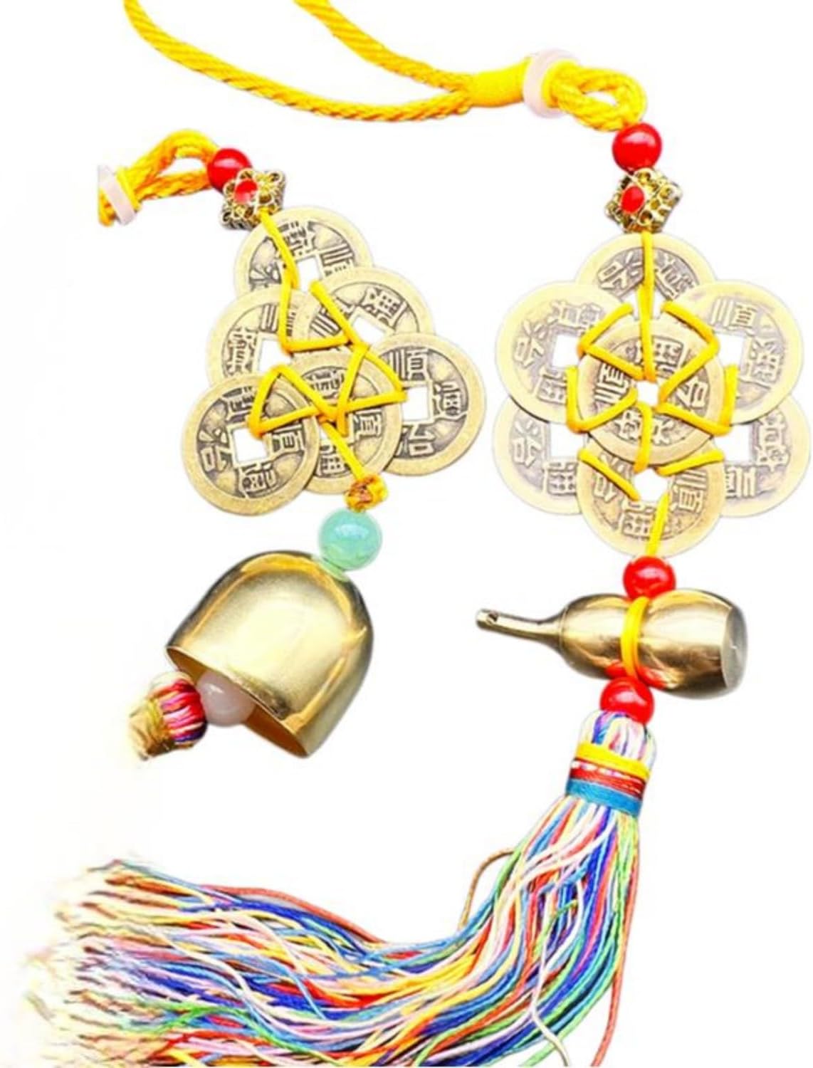 2025年五令 Feng Shui Good Amulet Feng Shui Good Luck Charms Furniture,Bag,Home,Office Other Scenes 风铃铛六帝钱铜葫芦六顺八顺五帝钱摆件 fengshui Chinese Tassel Ornaments-816
