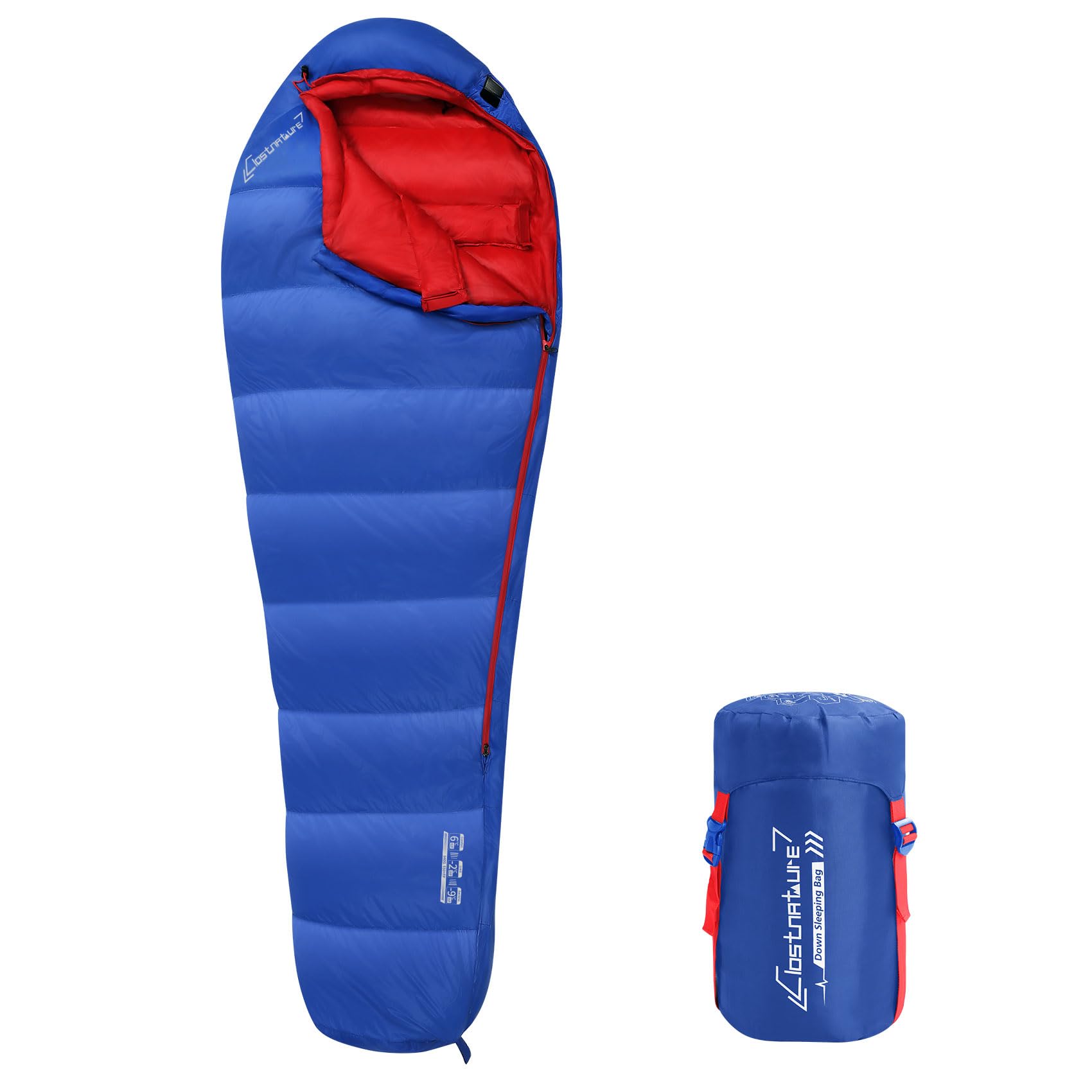 Photo 1 of Clostnature Down Sleeping Bag for Adults - 20D 550 Fill Power Backpacking Mummy Sleeping Bag for 16°F - 45°F, Lightweight 4 Season Clod Weather Camping Gear with Compression Sack