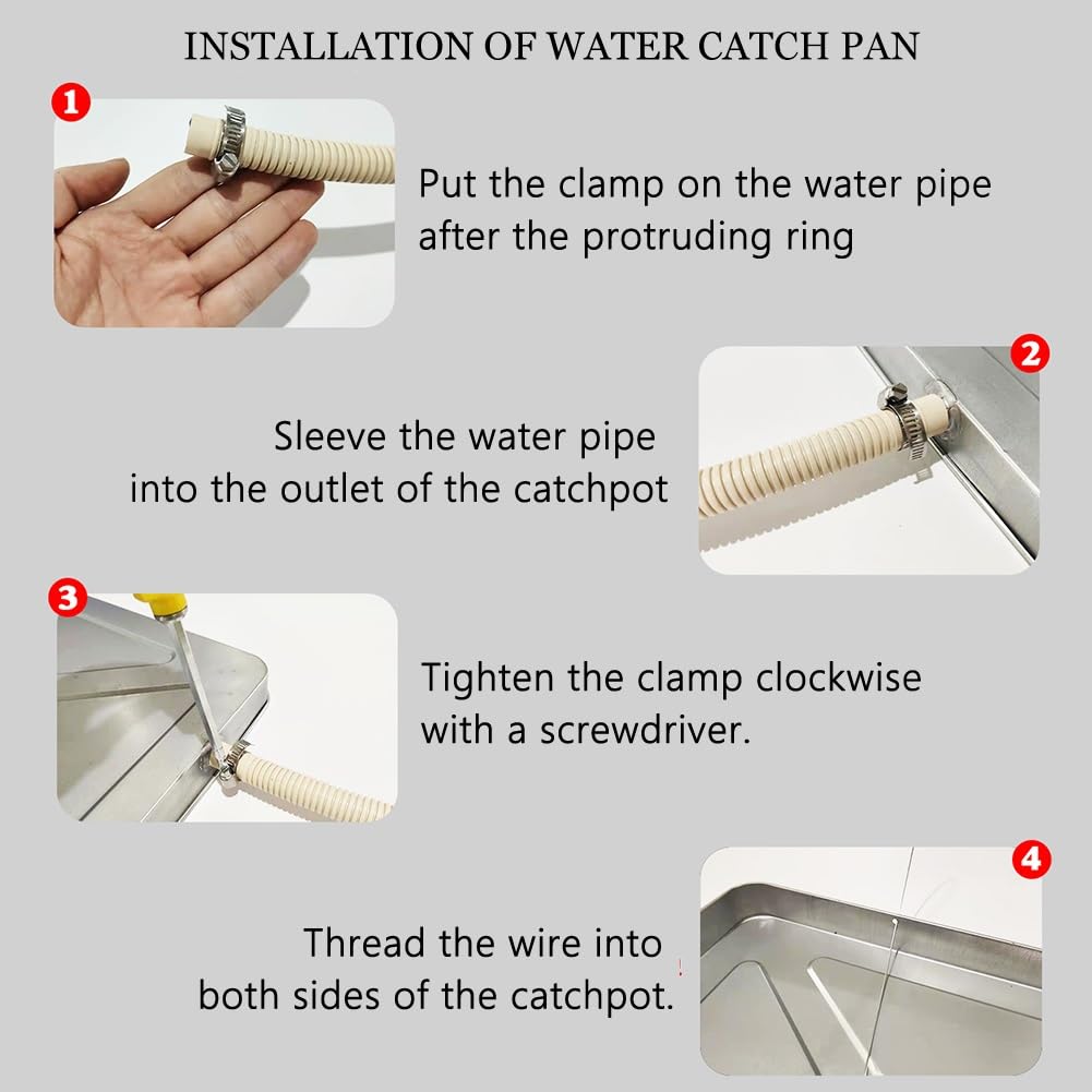 Leckagewanne For Klimaanlagen, Auffangwanne Aus Edelstahl, 1-5 PS-Klimaanlage Innen Und Außen, Gemeinsame Leckagescheibe, Kondensatablaufwanne, HVAC-Ablaufwanne(Color:201 Stainless Steel,Size:83*36*3c