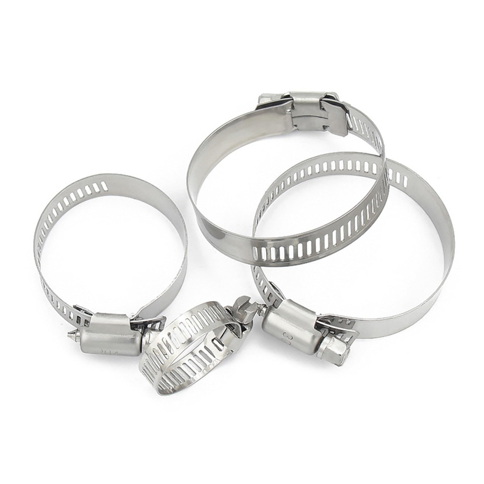 Rohrschelle 4-teiliges Schlauchschellen-Set aus Edelstahl 304, verstellbar, 6–12–27–63 mm, for Wasserrohr-, Sanitär- und Schreinereiklemmen(Dia.33-57mm)