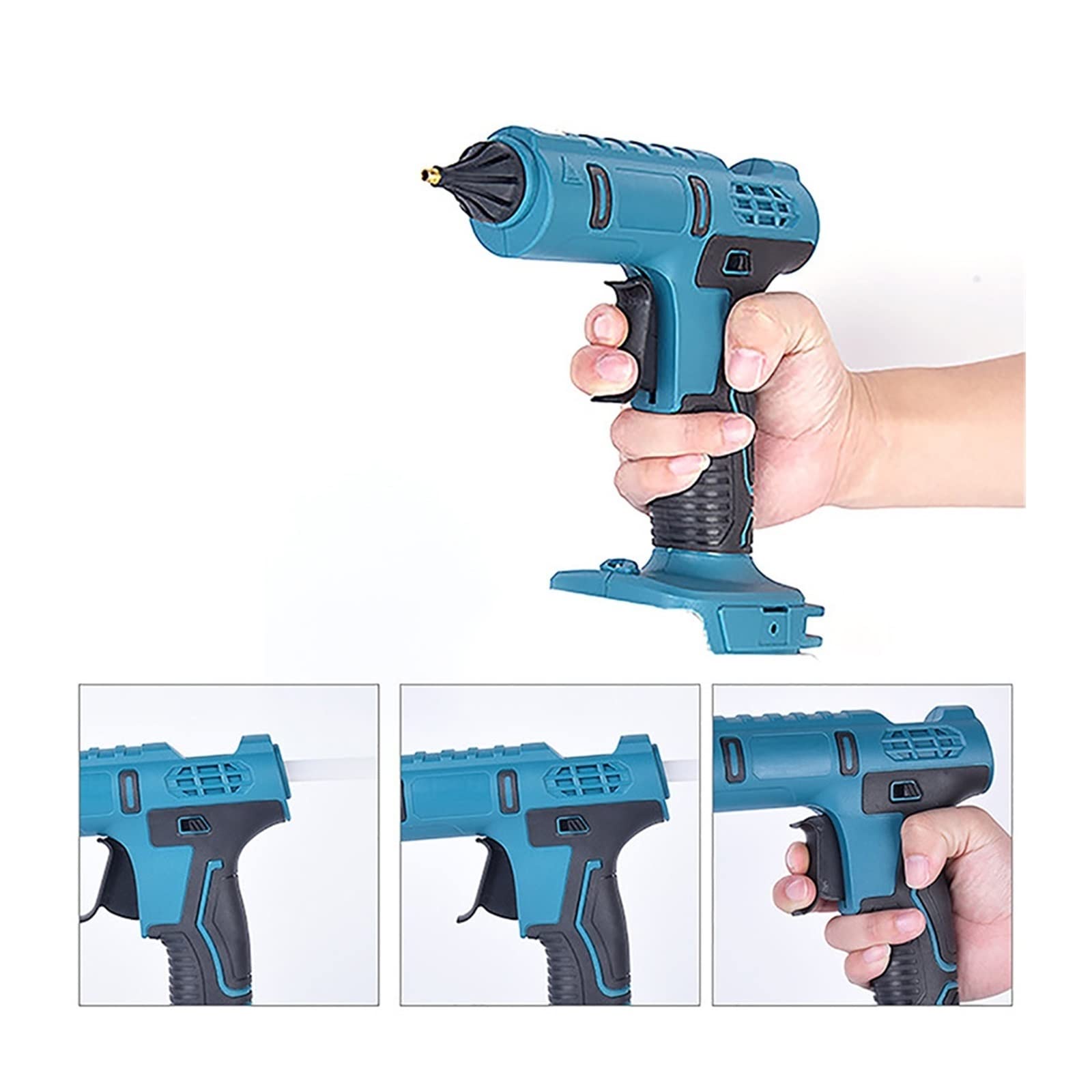 Pistola for colla a caldo con bastoncini di da 11 mm Mini pistole industriali Temperatura calore Strumento riparazione termoelettrica for wireless Riscaldamento Rapido