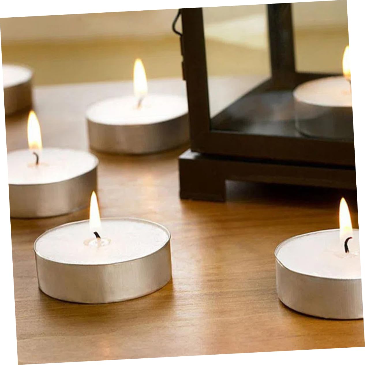 Candele Tealight Rotonde 100 Pezzi in Paraffina, Bianco