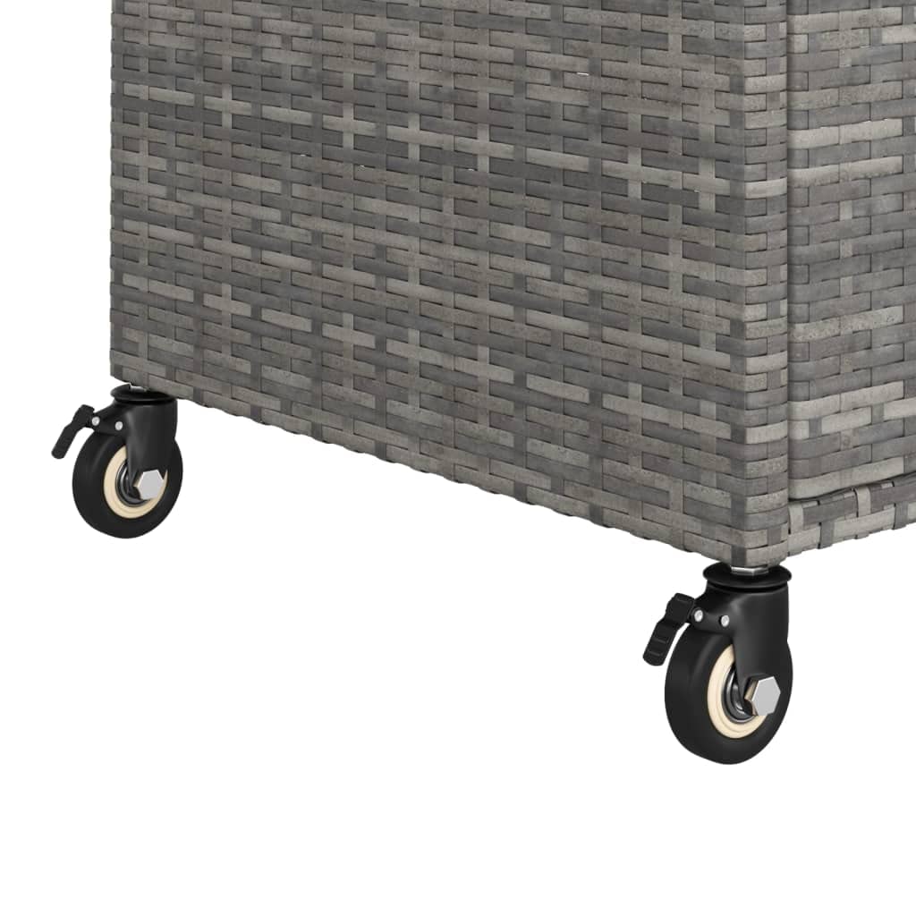 vidaXL Carrello da Bar in Polyrattan Grigio 100x45x97 cm con Cassetto