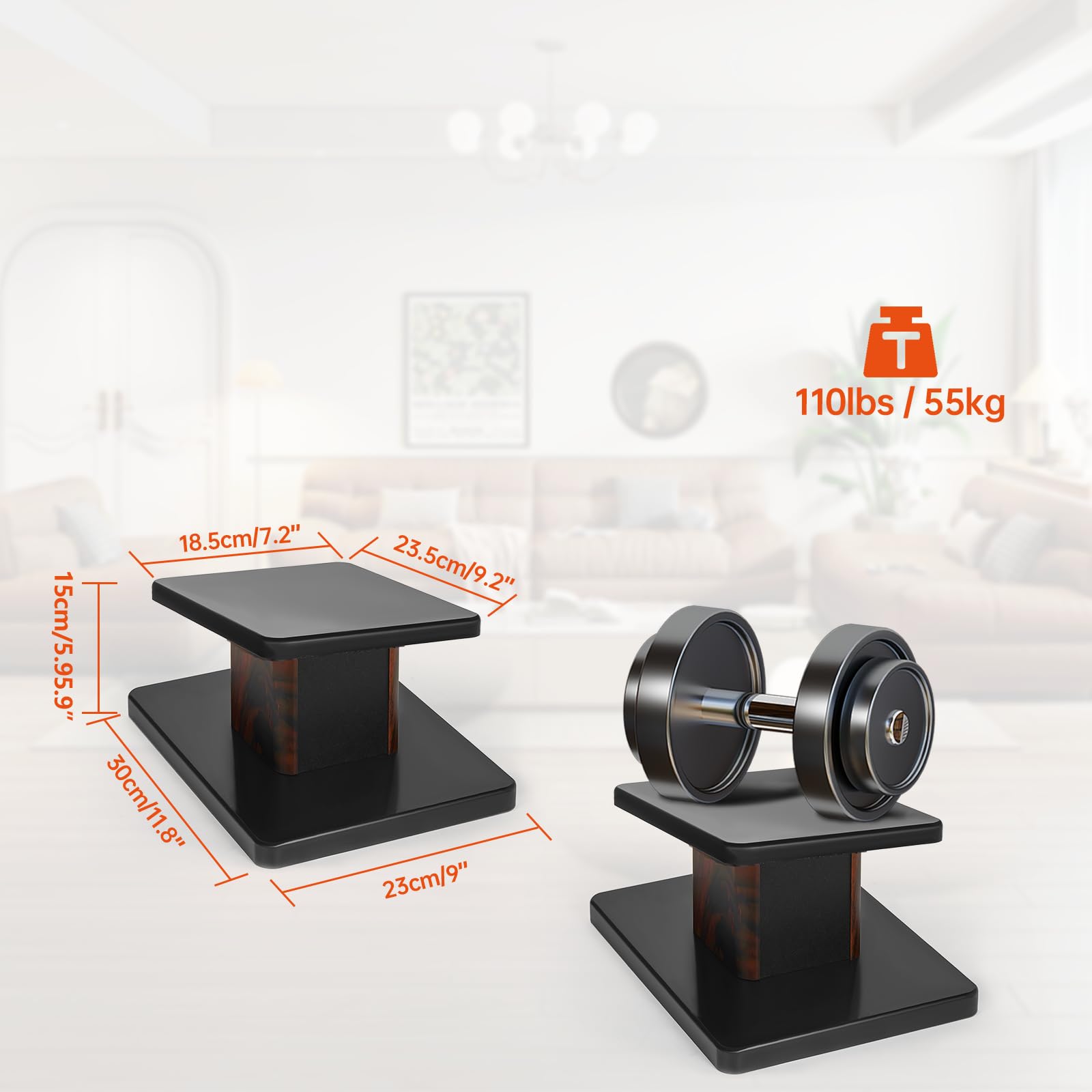 Coppia di supporti per altoparlanti in legno da 15 cm, per home cinema HiFi desktop e satellitari