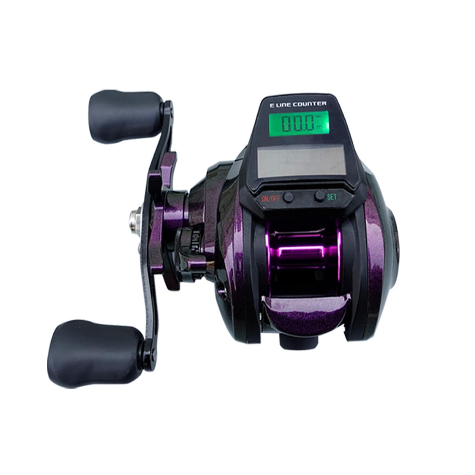 Carrete de pesca, 7.2:1 5+1BB Carretes de pesca digital con pantalla de alarma de mordida para agua dulce o salada, mano izquierda