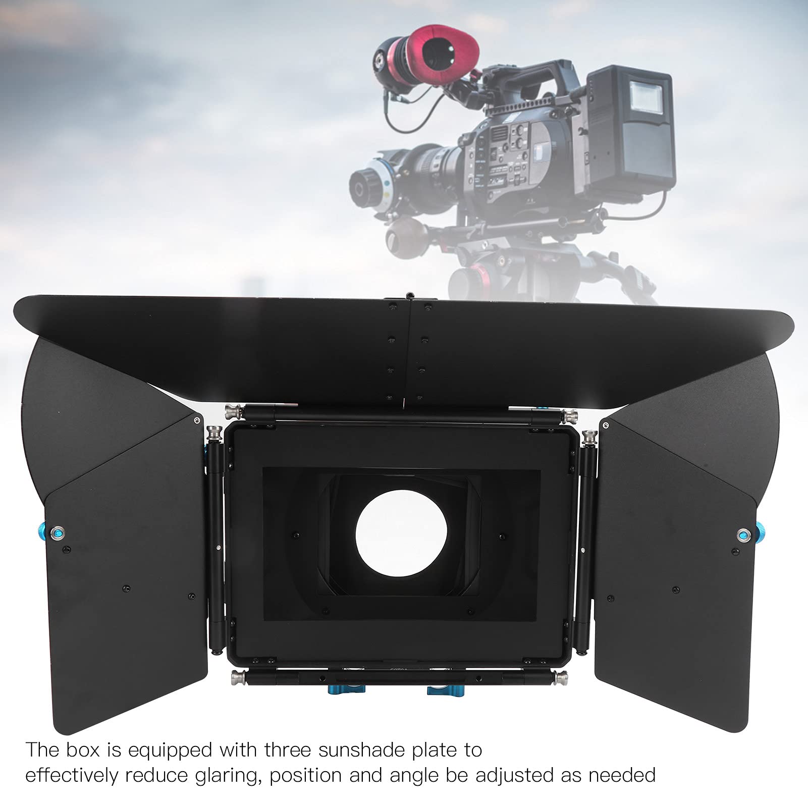 Matte Box, 3pcs Sunshade Placa Amplia Compatibilidad Angle de ángulo Ajustable Swing Away Sunshade para la Cámara Disparando para Grabar Video