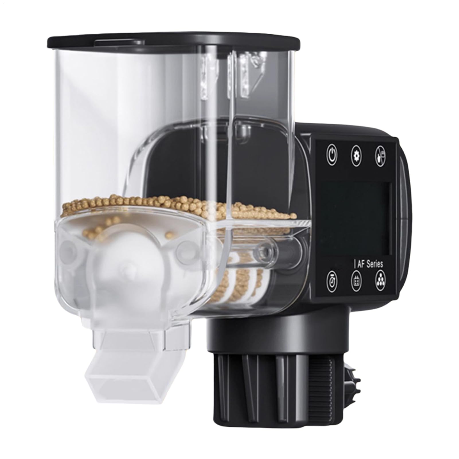 Alimentador automático de acuario con pantalla digital programable y temporizador a pilas