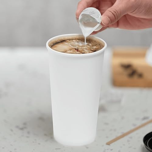 Miniatura 2 de Karat Tazas de café caliente de papel de 20 oz 600 ct Taza desechable blanca para bebidas y bebidas fríascalientes, 3.543 in (C-K520W)