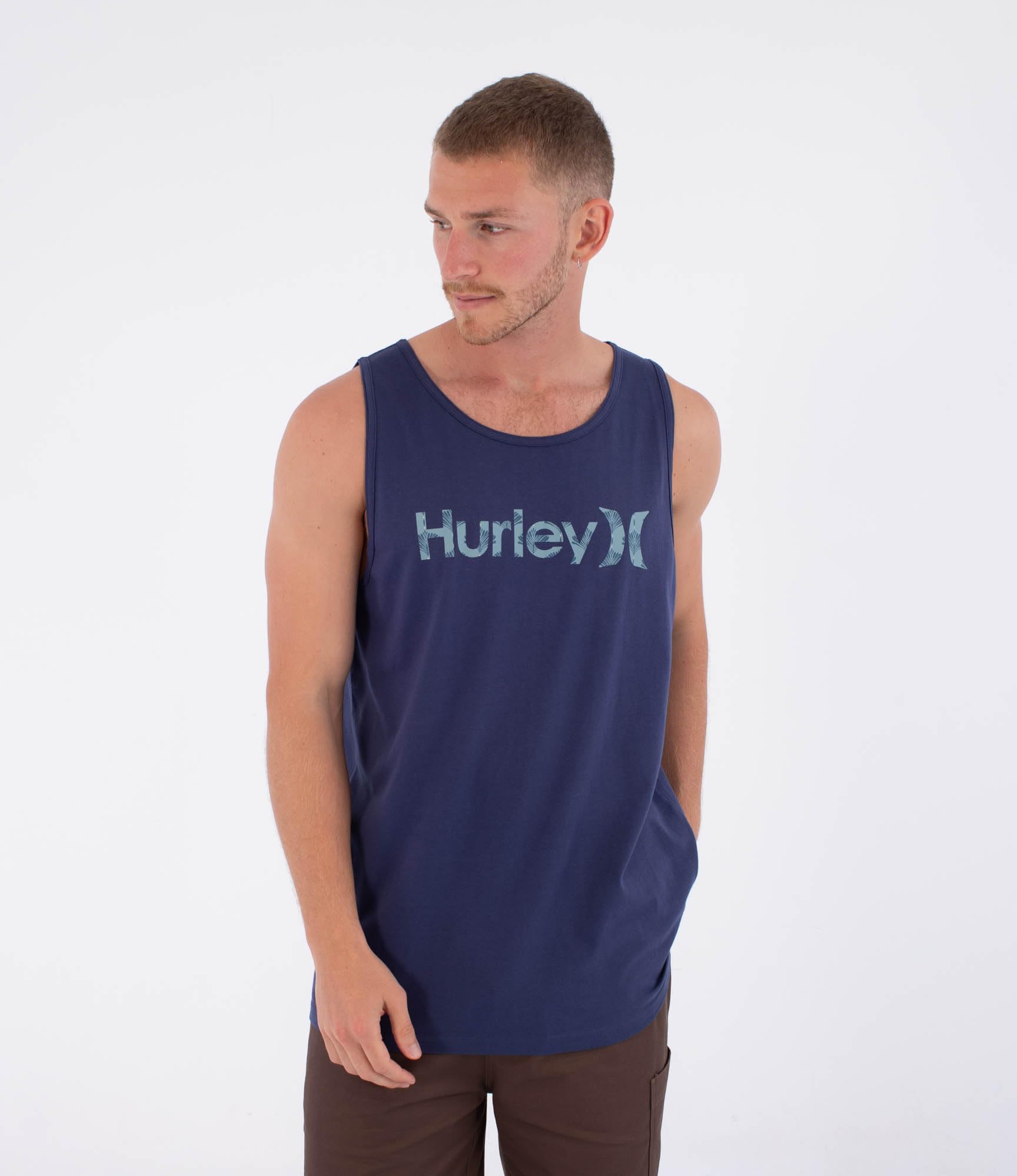 Hurley Mens Tank Top Printing Press Money T-Shirt, Blue, S EU
