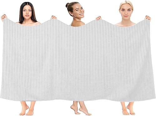 Miniatura 4 de DAN RIVER Juego de 2 toallas de baño de 550 GSM, ultra suaves y altamente absorbentes, con diseño de interruptor de velocidad, toallas de baño