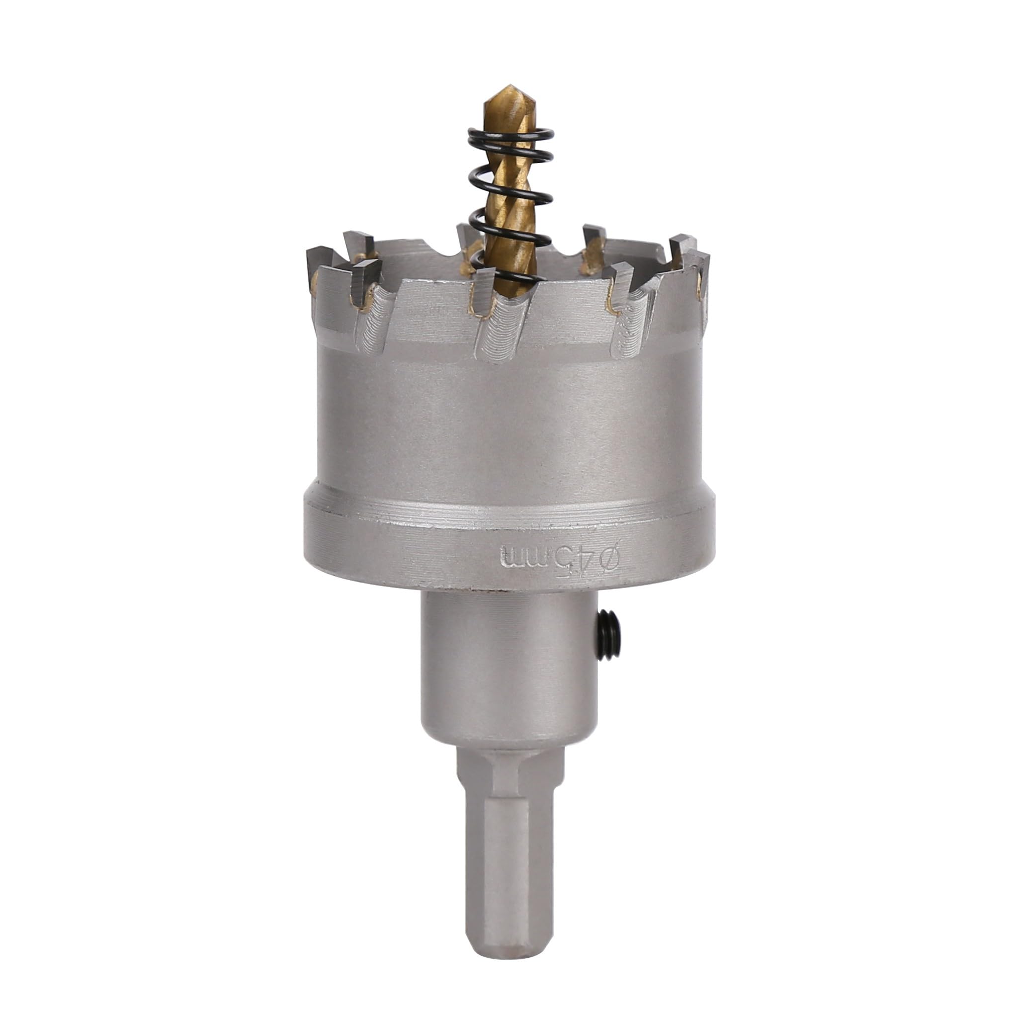 45mm Coronas para Metal, Broca de Carburo Sierra Perforadora TCT Cortador para Metal Duro, Acero Inoxidable, Acero Dulce, Aleación de Aluminio, Cobre, Hierro, Plástico, Fibra de Vidrio