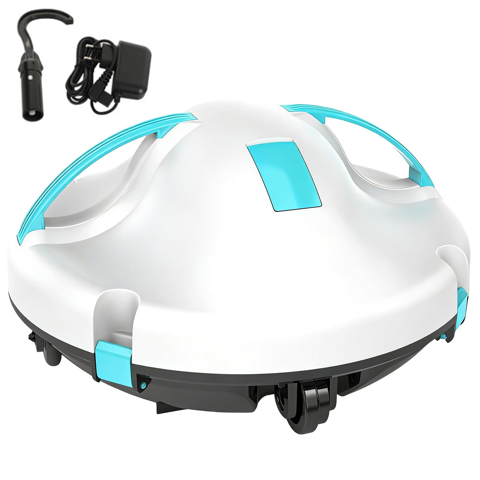 Aspirateur de piscine automatique, robot sans fil avec navigation intelligente et batterie de 5200 mAh, évitement automatique des obstacles, densité de filtre de 180 μm