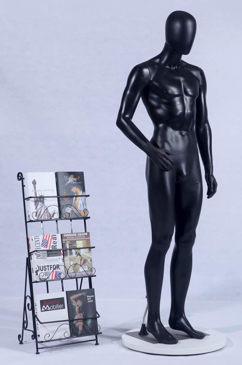 männliche Schaufensterpuppe schwarz MC-1Black beweglich matt schwarz Mannequin, Schneiderpuppe, Kleiderpuppe, Aufstellungsfiguren - Herren