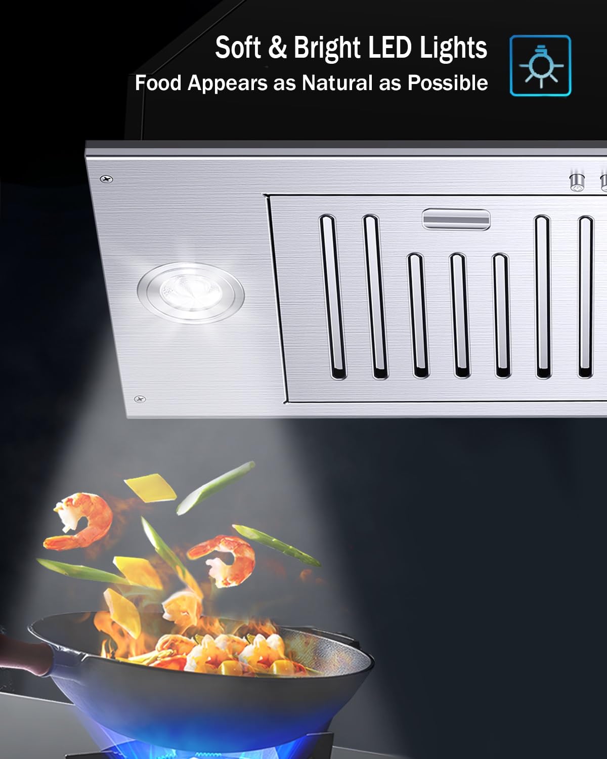 Snapklik.com : Range Hood Insert 30 Inch, 850 CFM Vent Hood Insert, 3