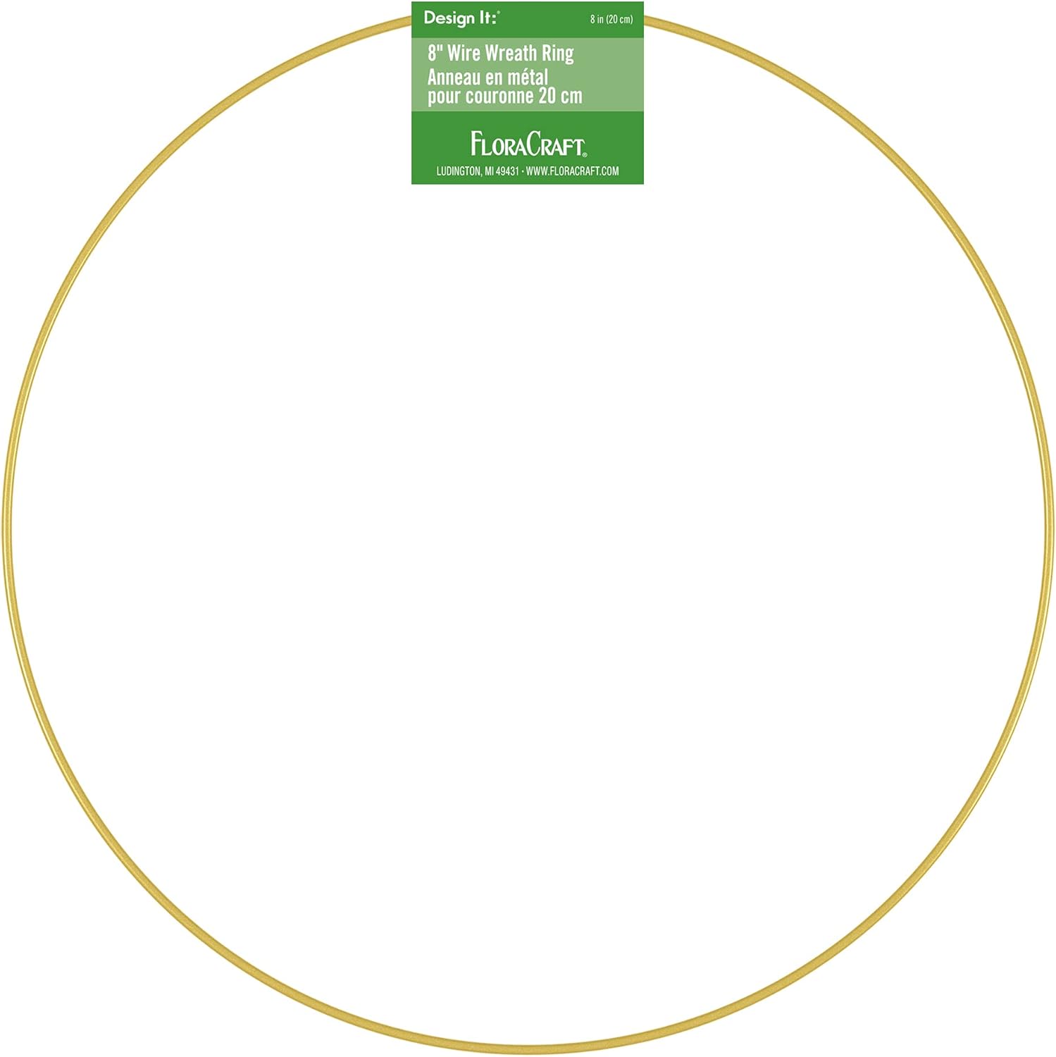 FloraCraft Wire Wreath Ring 8 Inch Gold