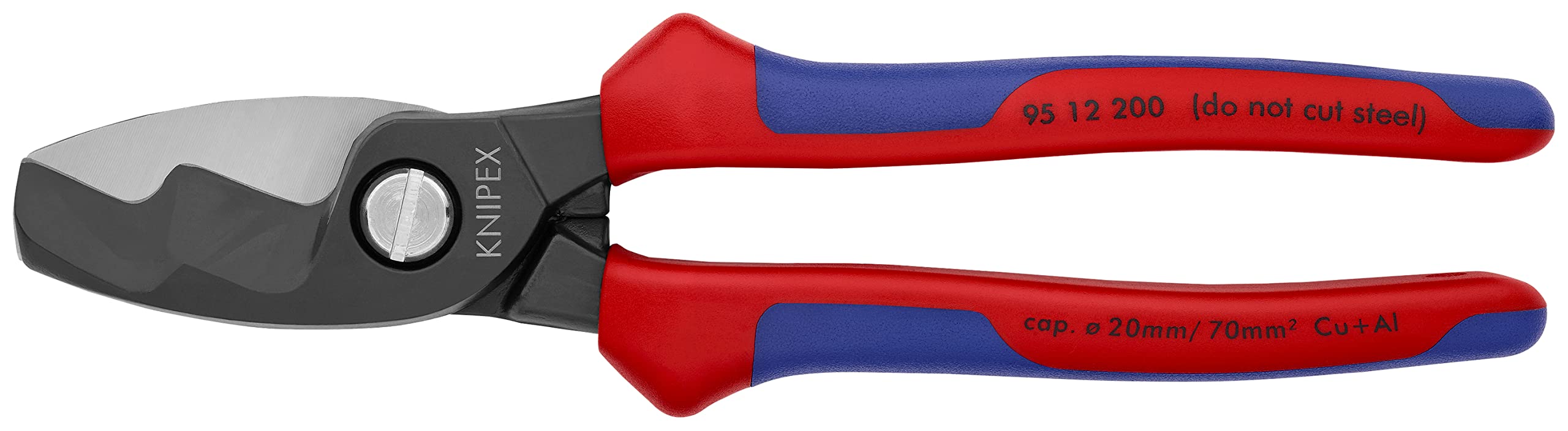 KNIPEX Kabelschere mit Doppelschneide mit Comfort-Griffen 200 mm, 95 12 200