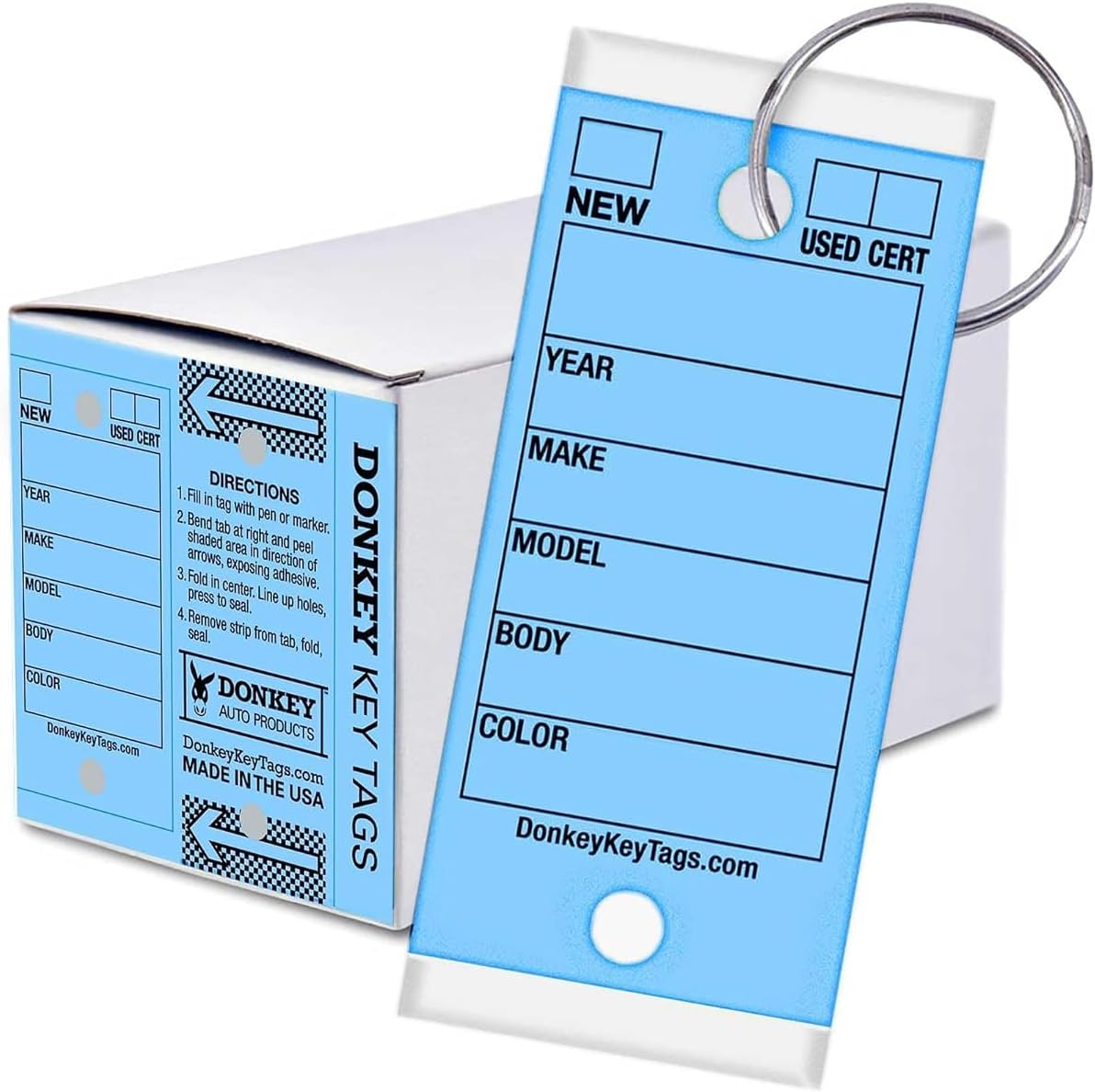 Laminated Self-Protecting (250 Tags per Box with Metal Rings) (Blue)