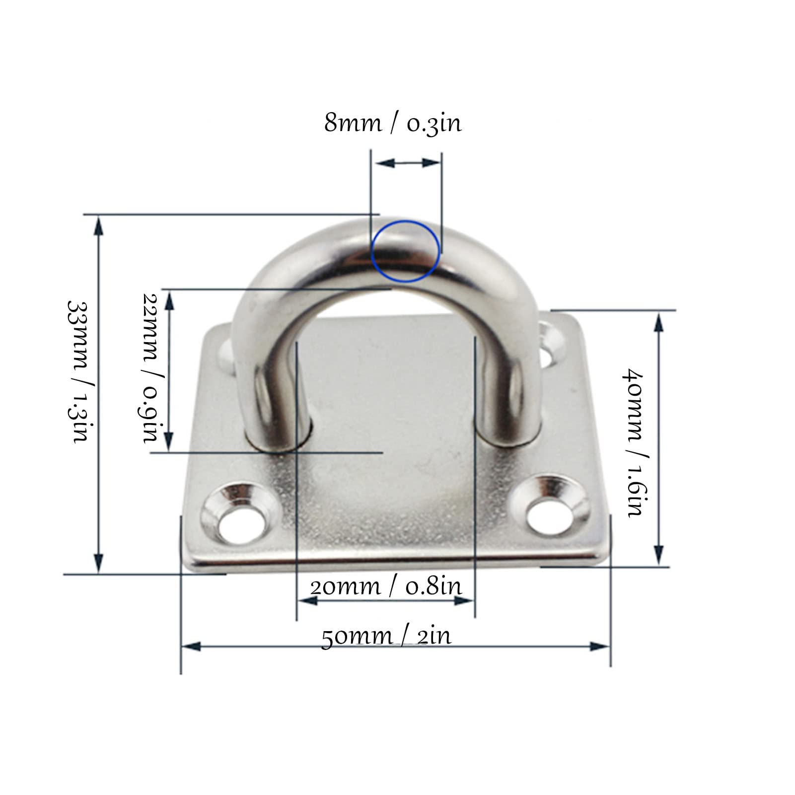 Set di Ganci per Altalena da 200 kg, Gancio per Altalena in Acciaio Inossidabile con Gancio a Molla con Fibbia per Porta Quadrata per Yoga in Veranda