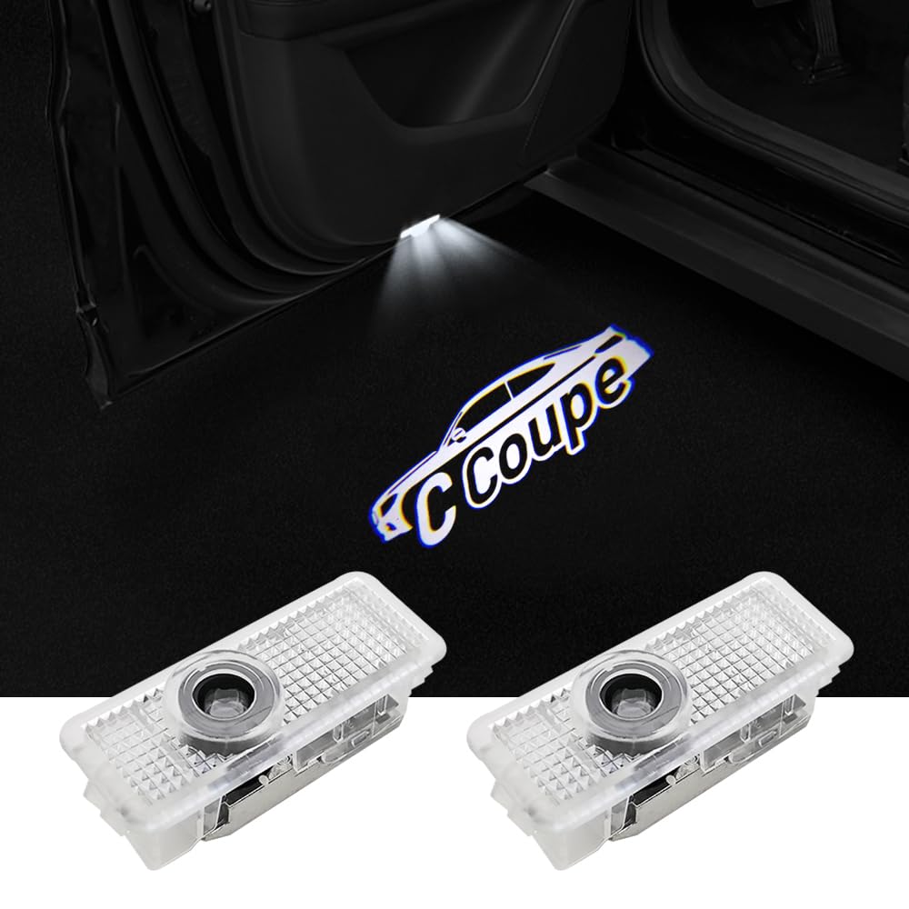 2 Pcs Car Door Logo Lights Car Projection LED Projector Door Shadow Light Welcome Light Puddle Lights Compatible for C Class Accessories c200 c250 c300 c350 c400 c450 c43 c63 2door coupe/convertible