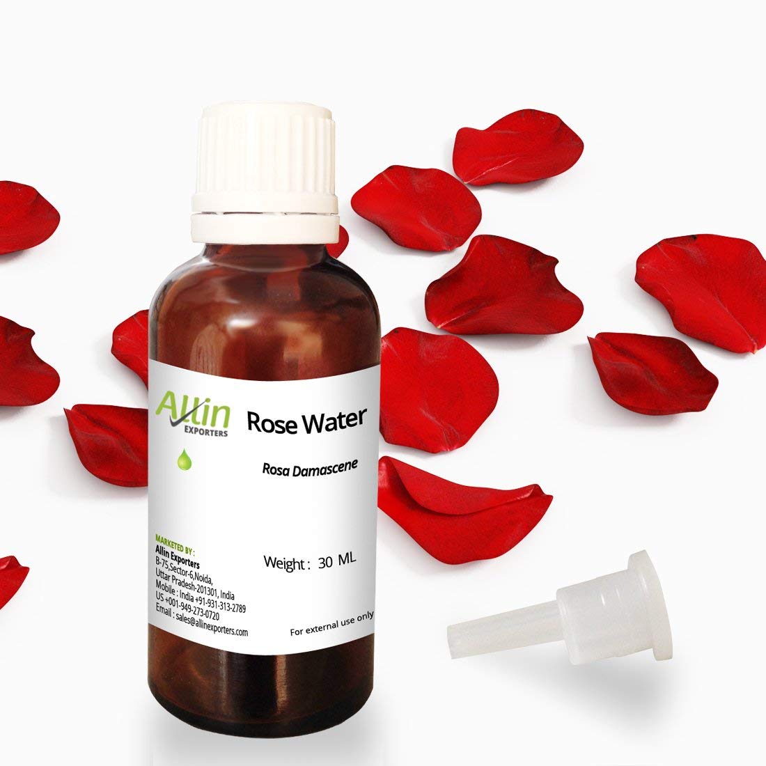 Allin ExportersRose Water - 100% Pure, Natural & Undiluted - 30 ML