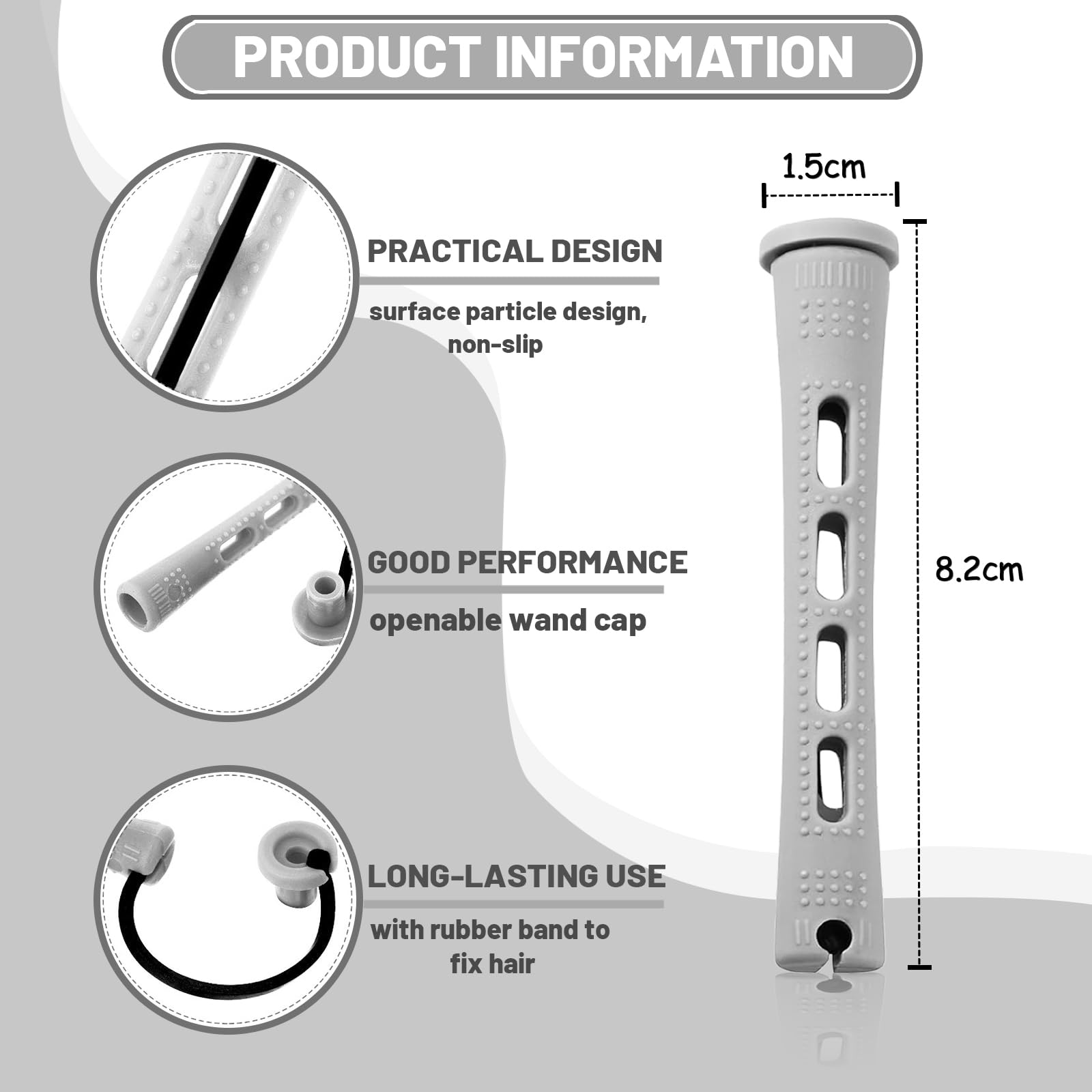 Honicemar 40 Pcs Perm Rollers Set for Long & Short Hair, 0.59 Inch Medium Cold Wave Rods - Image 2