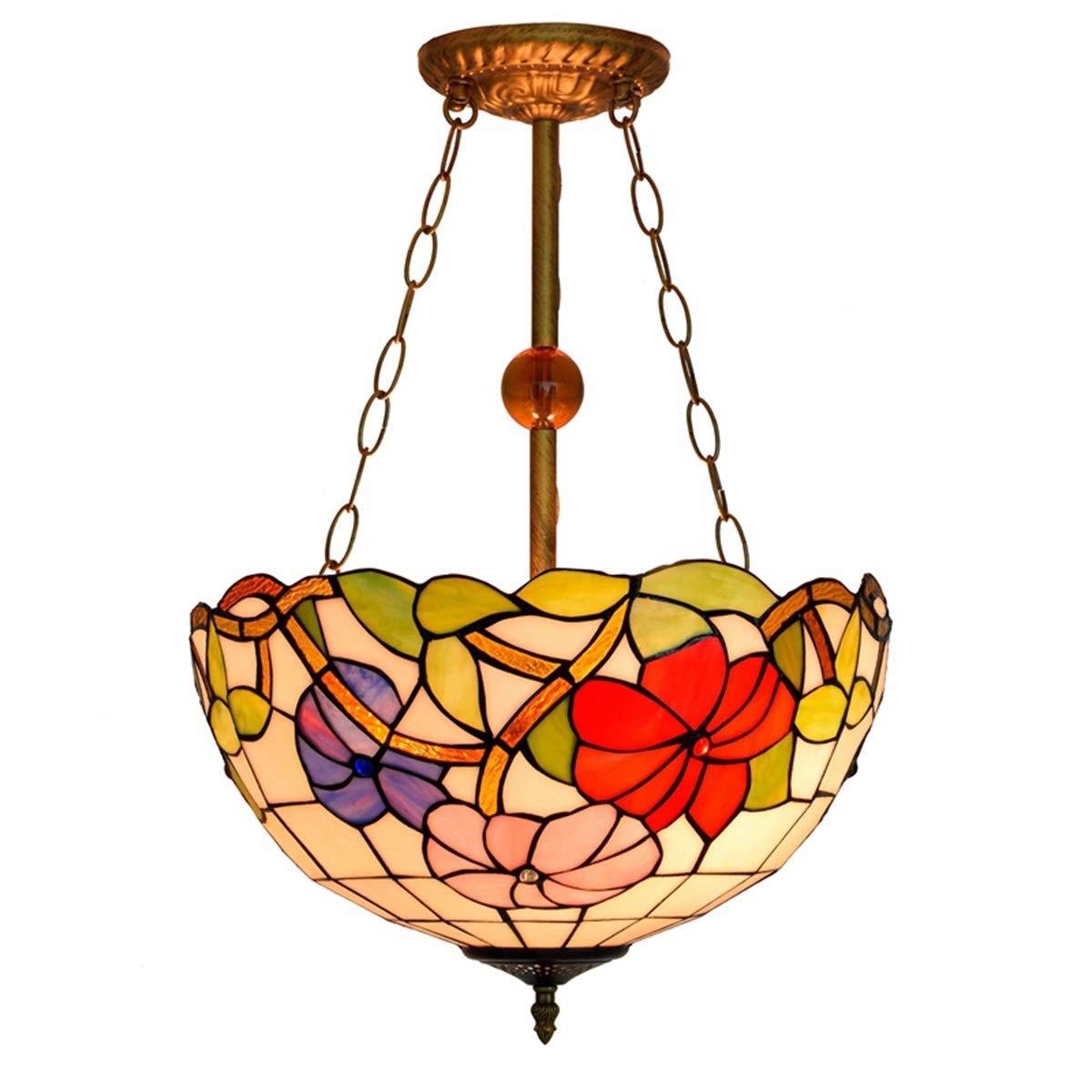 Lustre de plafond 16 pouces Tiffany avec lampe suspendue créative
