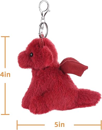 Miniatura 7 de Apricot Lamb Cute Toys - Llavero suave de peluche de dinosaurio dragón para niños, bolso, mochila, bolso (5 pulgadas)