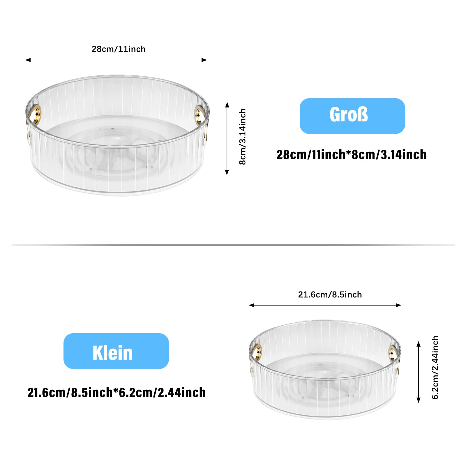 Lazy Susan Plateau tournant de rangement pour réfrigérateur