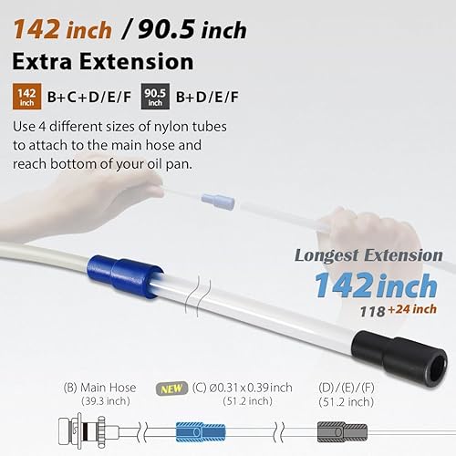 Miniatura 4 de FIRSTINFO A11012US - Bomba extractora de aceite neumática de 6L para evacuación de líquidos de automóviles + manguera de purga de freno de válvula